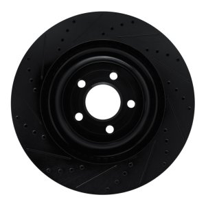 Ford Police Interceptor Utility Brake Rotor (1) - Rear Right - R1 Concepts - Drilled & Slotted - Black - `20-`25 Ford Police Interceptor Utility Brake Rotor (1) - Rear Right - R1 Concepts - Drilled & Slotted - Black - `20-`25